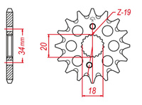 GROSSKOPF PROMOCJA ZĘBATKA PRZEDNIA 2157 16 CRF150 R`07-`22 (+1) (JTF1310.16)